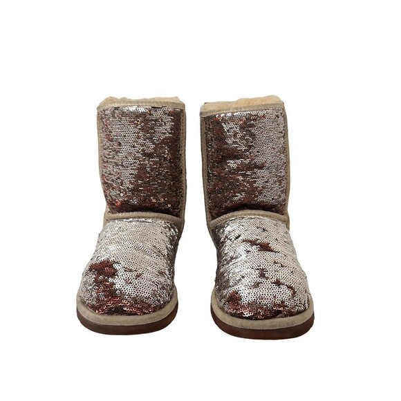 UGG Size 6 Gold Combo Classic Short Sequin Style 3353 Boots - Picture 2 of 6
